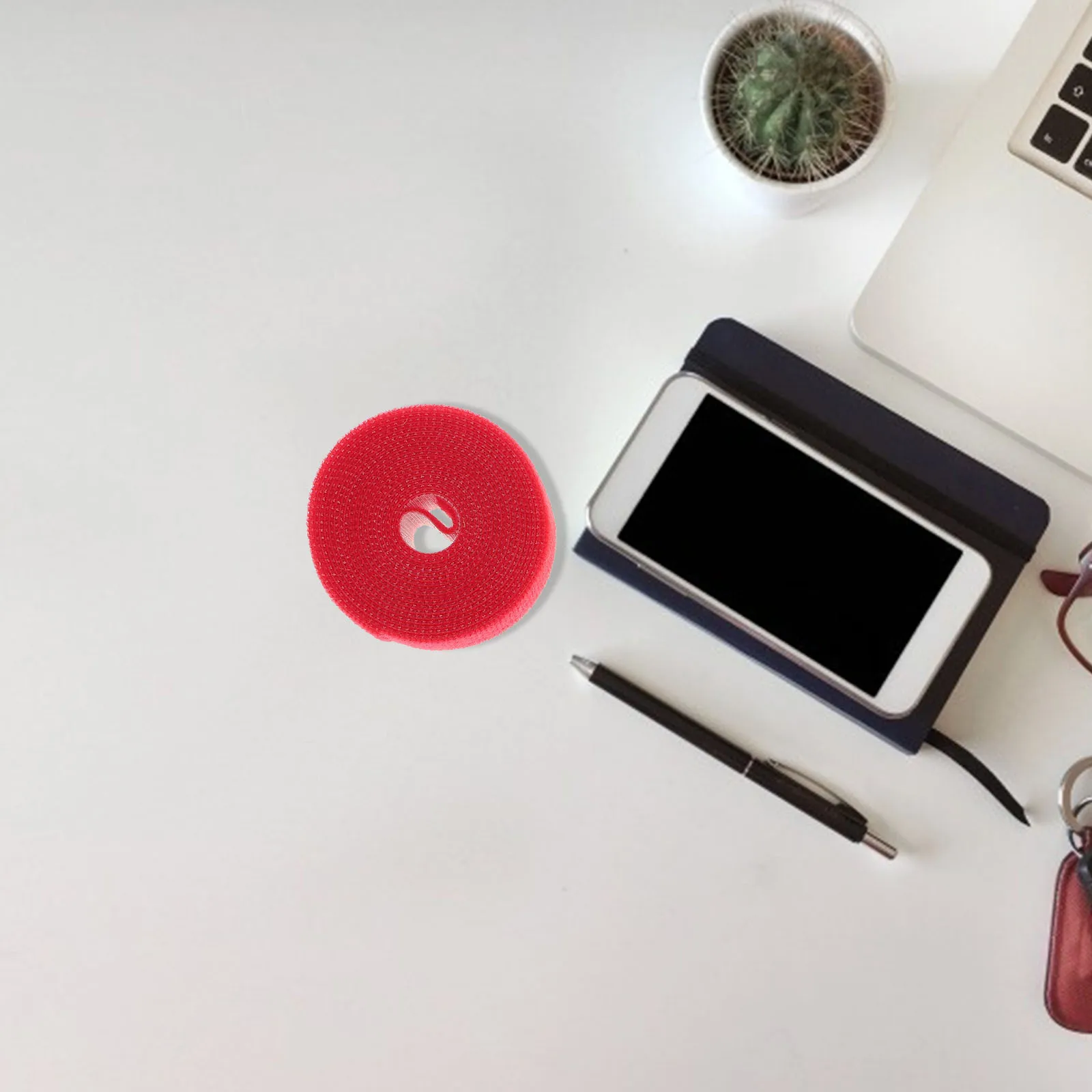 

5 Rolls Sticky Cord Organizer Strap Hook and Loop Cable Strap Self-Adhesive Wire Strip Reusable Cable Wraps for Household Use