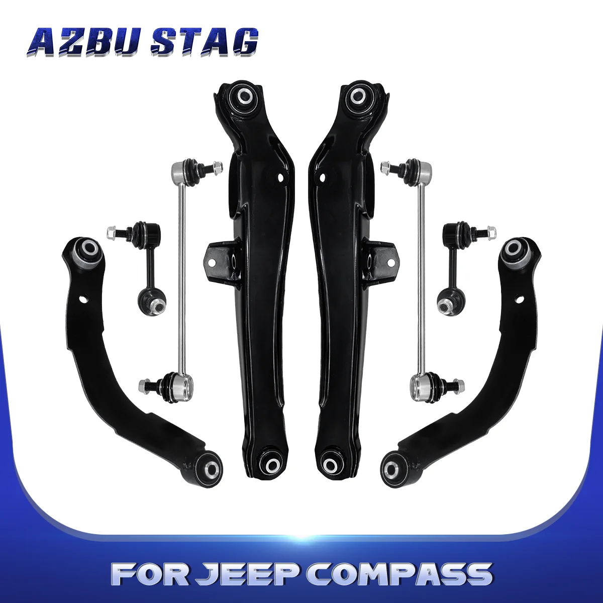 

AzbuStag 8Pcs Rear Upper Lower Control Arm Sway Bar Link for Jeep Compass Patriot Dodge Caliber 2007 2008 2009