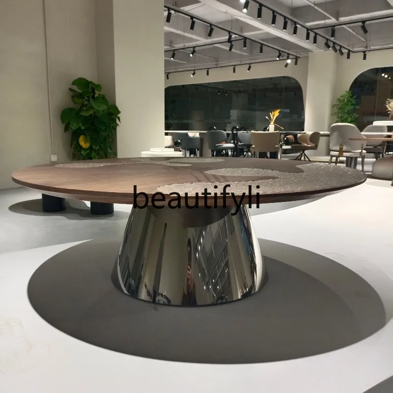 

Modern Italian Minimalist Home Living Room Acrylic Round Creative Coffee Table Round Table