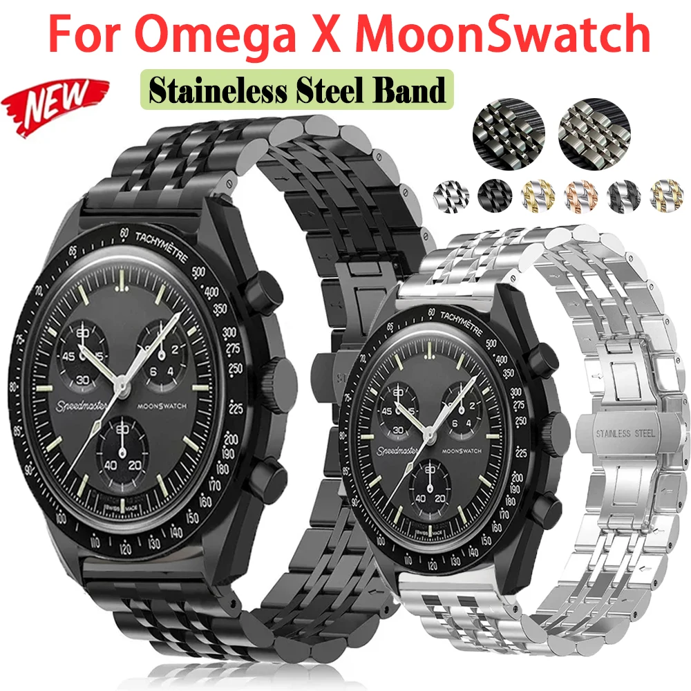 20mm Strap For Omega X Swatch Joint MoonSwatch Band Stainless Steel Bracelet For Haylou RS4 Amazfit GTS 2E 3 4 Metal Wristband