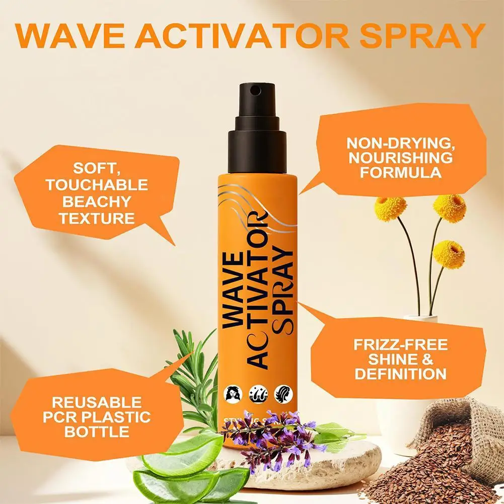 

Curly Hair Styling Cream Wave Activator Spray For Natural Hair Hair Spray For Enhances The Elasticity And Shine Of Curly Hair