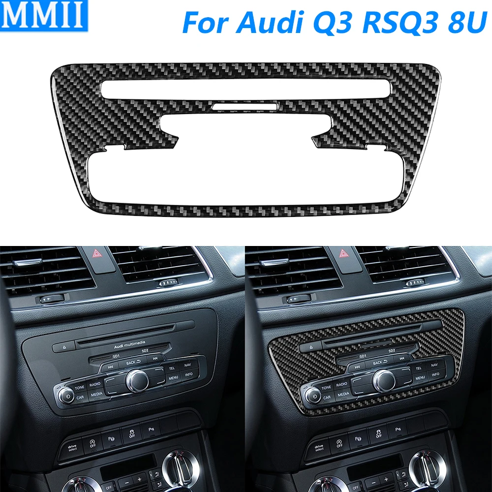 

Для Audi Q3 RSQ3 8U 2015-2018 углеродное волокно центральное управление радио CD панель отделка автомобильные аксессуары наклейка для украшения интерьера