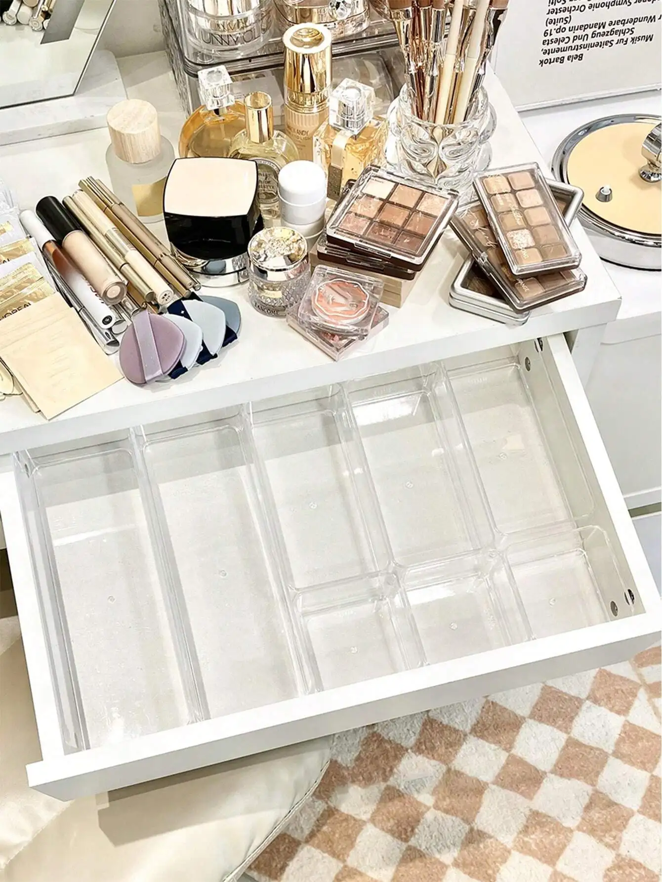 

Transparent Acrylic Drawer Organizer for Makeup Brushes, Lipsticks & Cosmetics