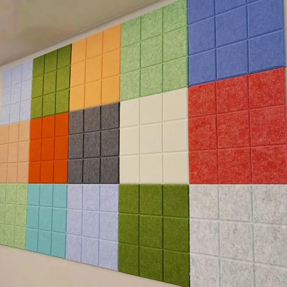1/2/4pcs 30x30cm Grid Wall Panel Art Decorative Background Wall Sound-absorbing Board Polyester Fiber Display Board Photo Wall