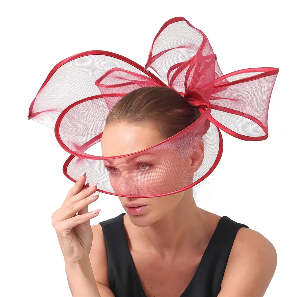 Exaggerated Mesh Veil Fascinator Wedding Women Fascinator Hats Hair Clip Church Ladies Party Headpiece Fashion Headwear Elegant