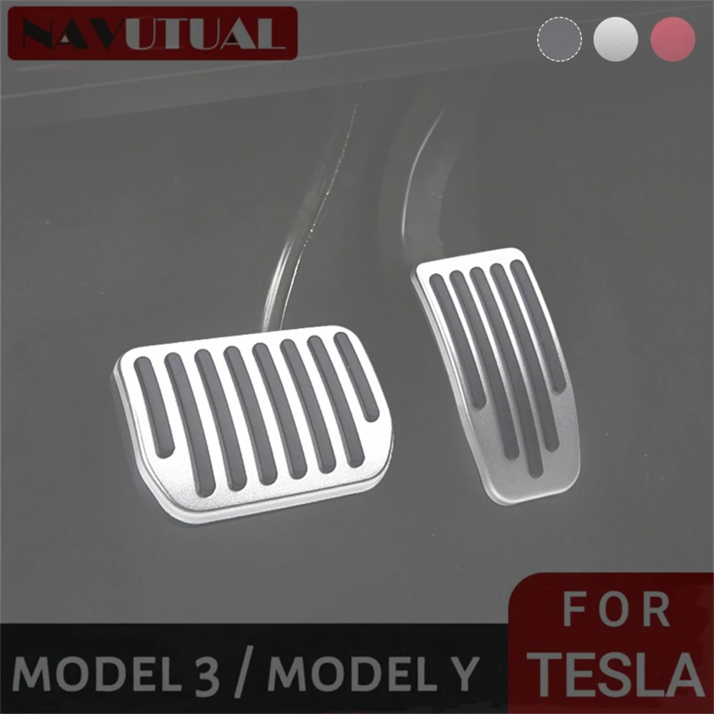 Copri pedali per auto per Tesla Model 3 Model Y 2021-2022 accessori pedale per freno acceleratore in lega di alluminio tre