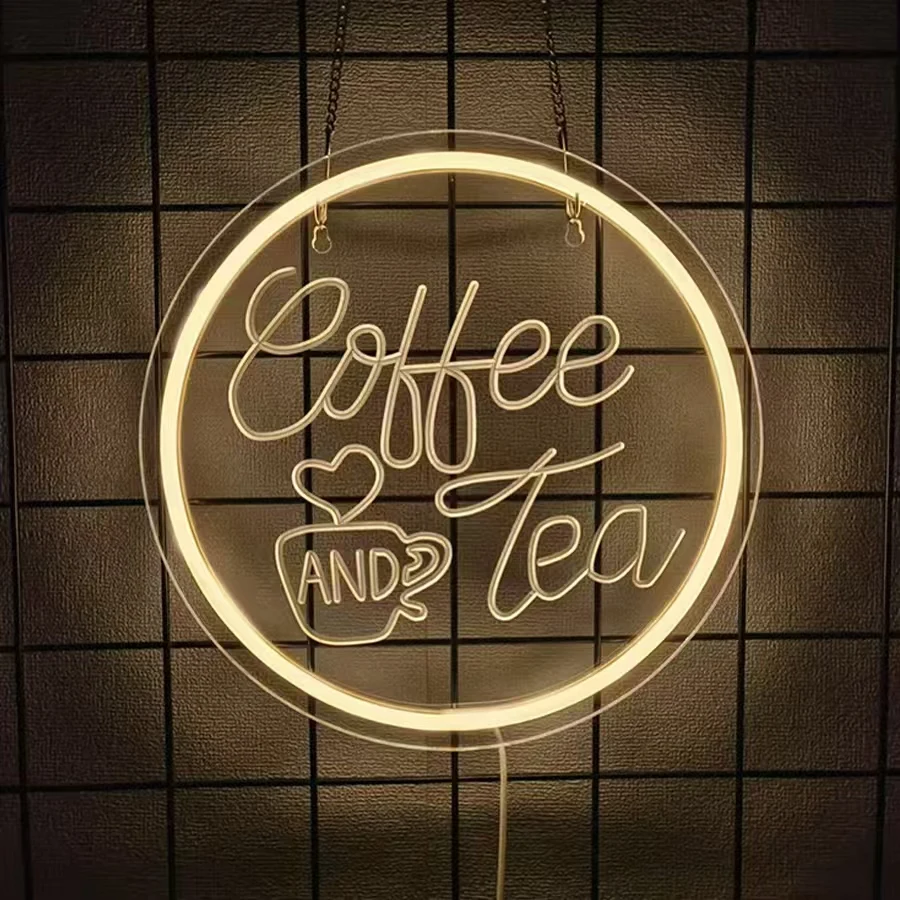 USB Powered LED Coffee Neon Sign Light for Cafe Bar Restaurant Business Wall Decor - Energy Efficient