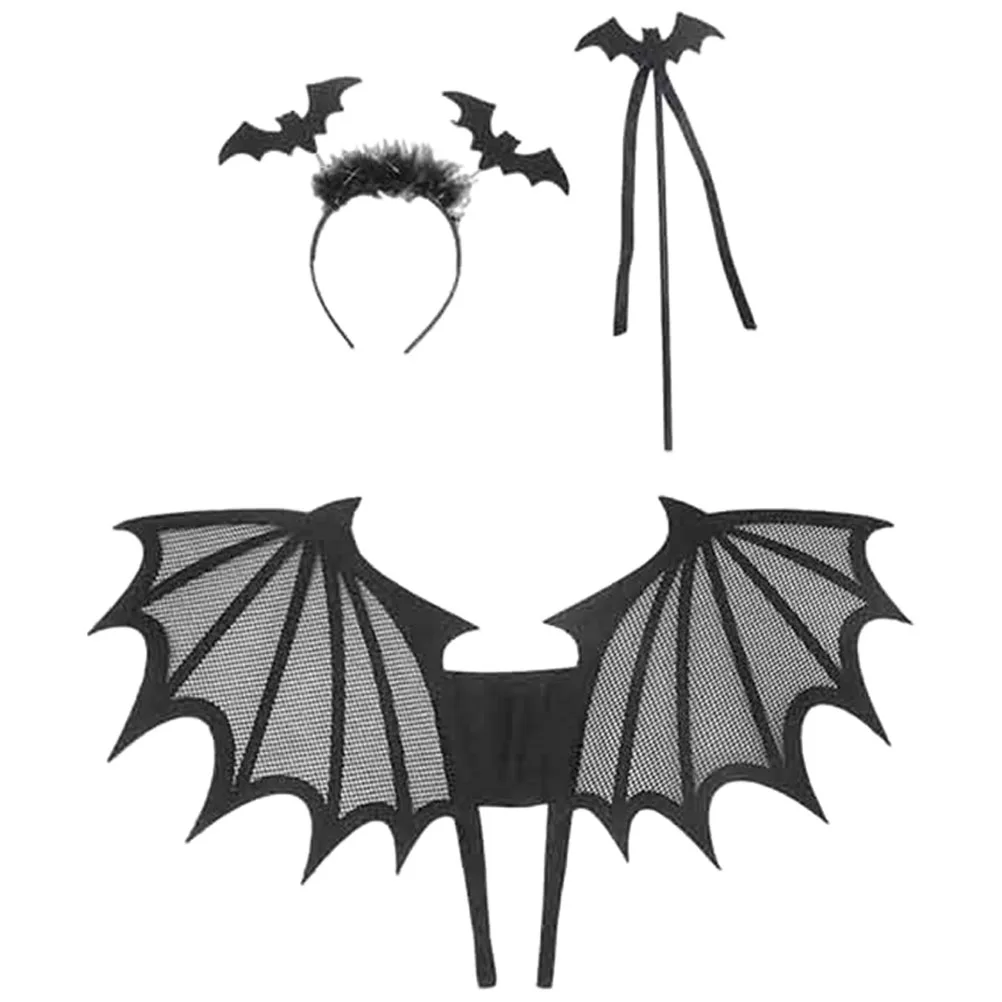 

Halloween Costume Accessories Black Spider Wing Set Kids Lightweight Stick Ghost Festival Party Props Bat Dress Halloween
