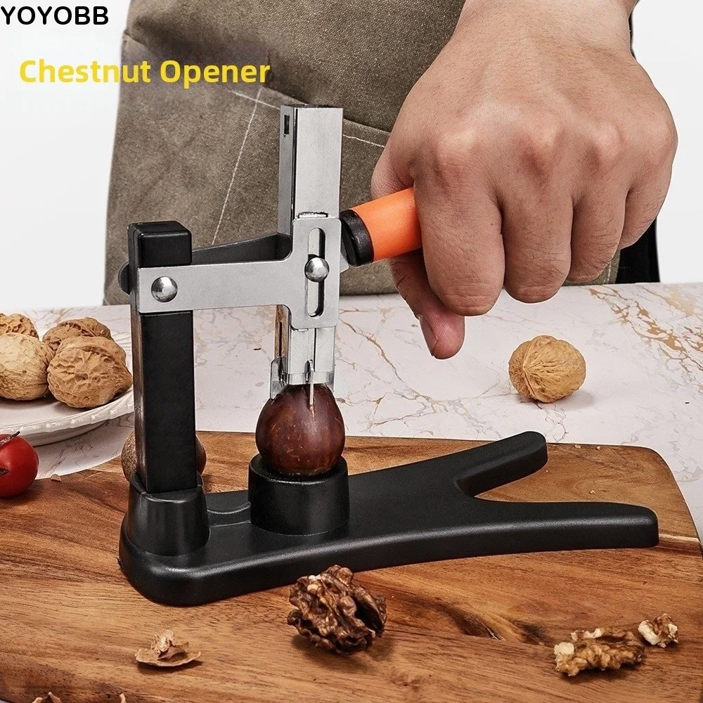Stainless Steel Chestnut Opener Easy Grip Labor-saving Pecans Walnut Pliers Non-Slip Handle Chestnut Clip Kitchen Use