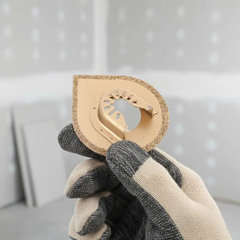Curved Brazed Diamond Oscillating Multi Tool Blade, Abrasive Cutting Grinding Disc For Wood Tile Mortar Renovation view 5