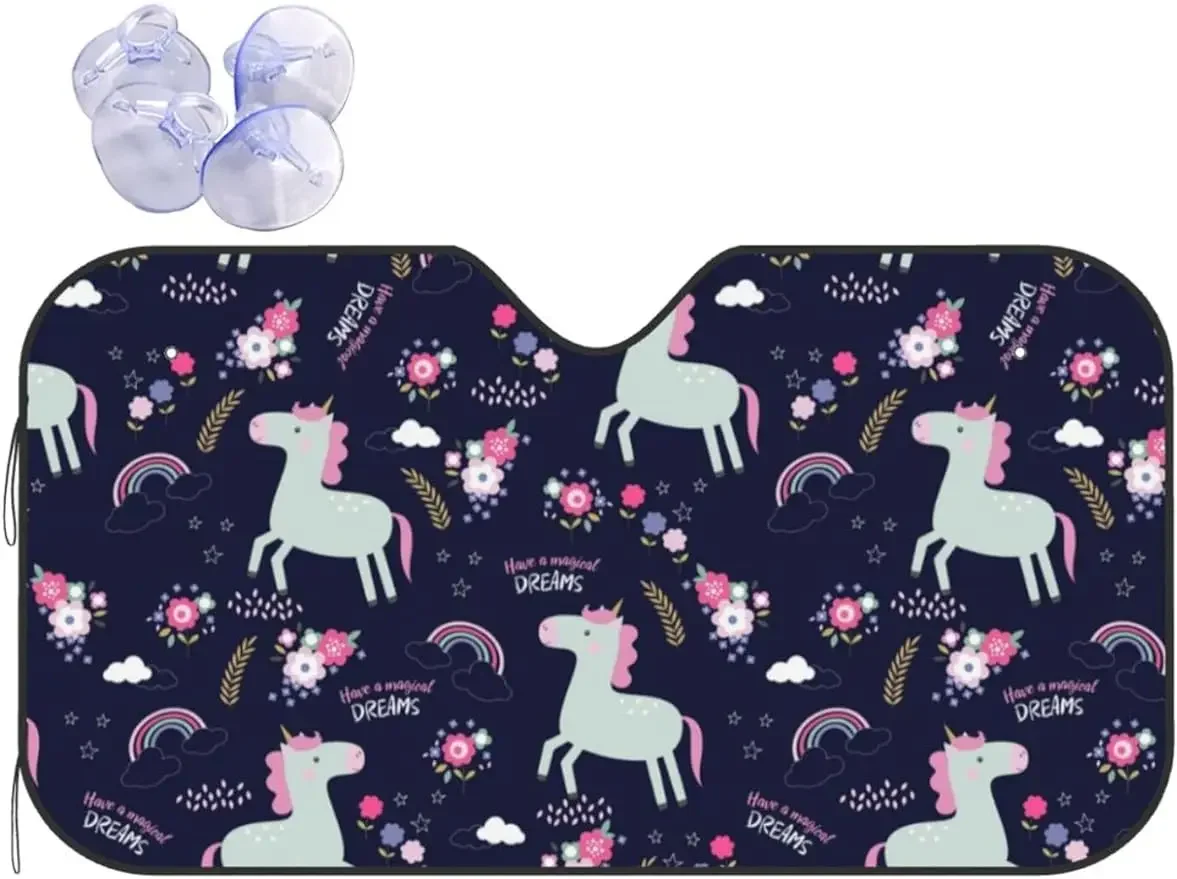 

Милый кавайный единорог цветочный Радуга лобовое стекло автомобиля Sunsha солнцезащитный козырек защита переднего окна солнцезащитный чехол для автомобиля внедорожник грузовик