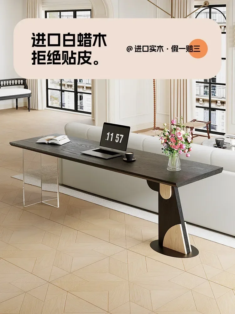 Household Italian Minimalist Style To The Living Room Solid Wood DeskD21