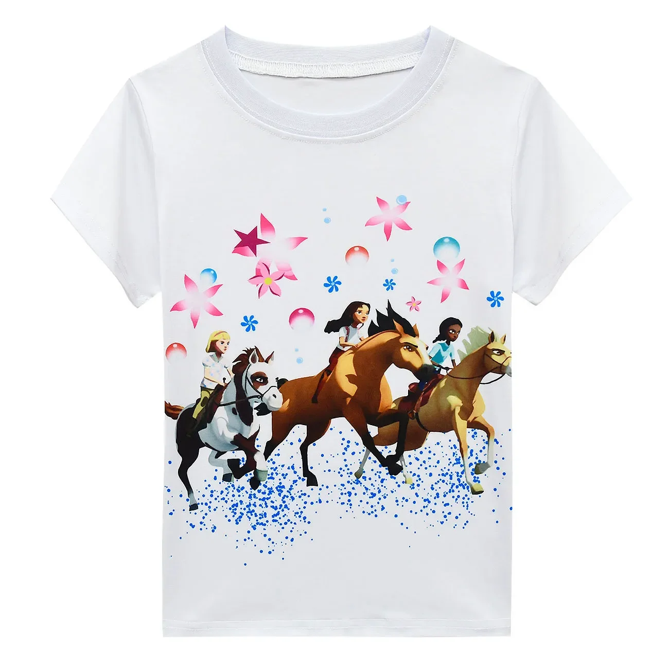 Summer Kids Girls Spirit Riding abiti gratuiti Anime Cosplay Costume T-shirt e gonne borsa cappello 4 pezzi abbigliamento per bambini per bambini