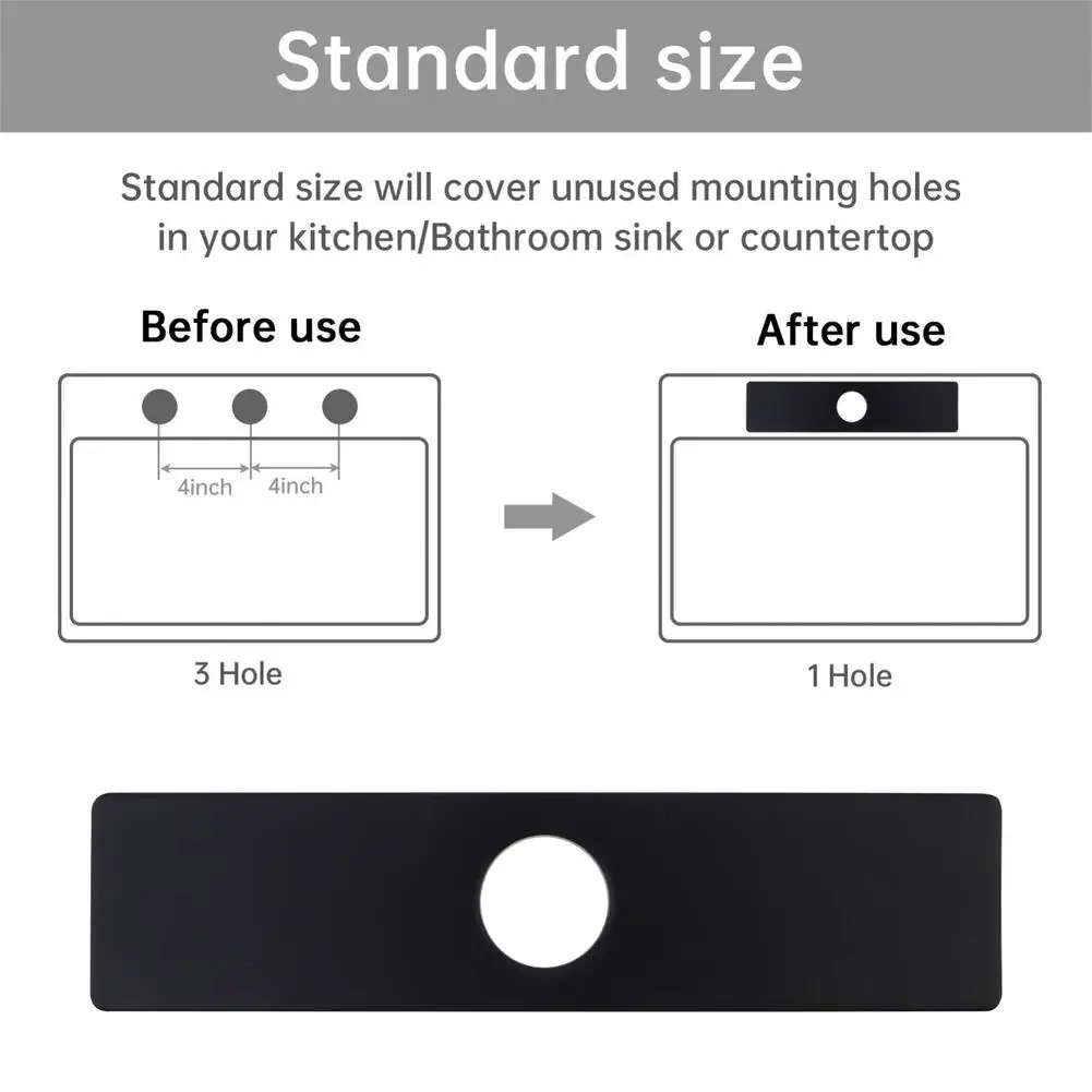 10 Inch Square Faucet Deck Plate 304 Stainless Steel with 1.37 Inch Hole Diameter and Soft Foam Backing for Secure Mount