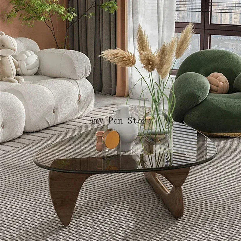 Nordic Tempered Transparent Glass Coffee Tables Living Room Small Apartment Luxury Minimalist Tea Table Hall Design Furniture