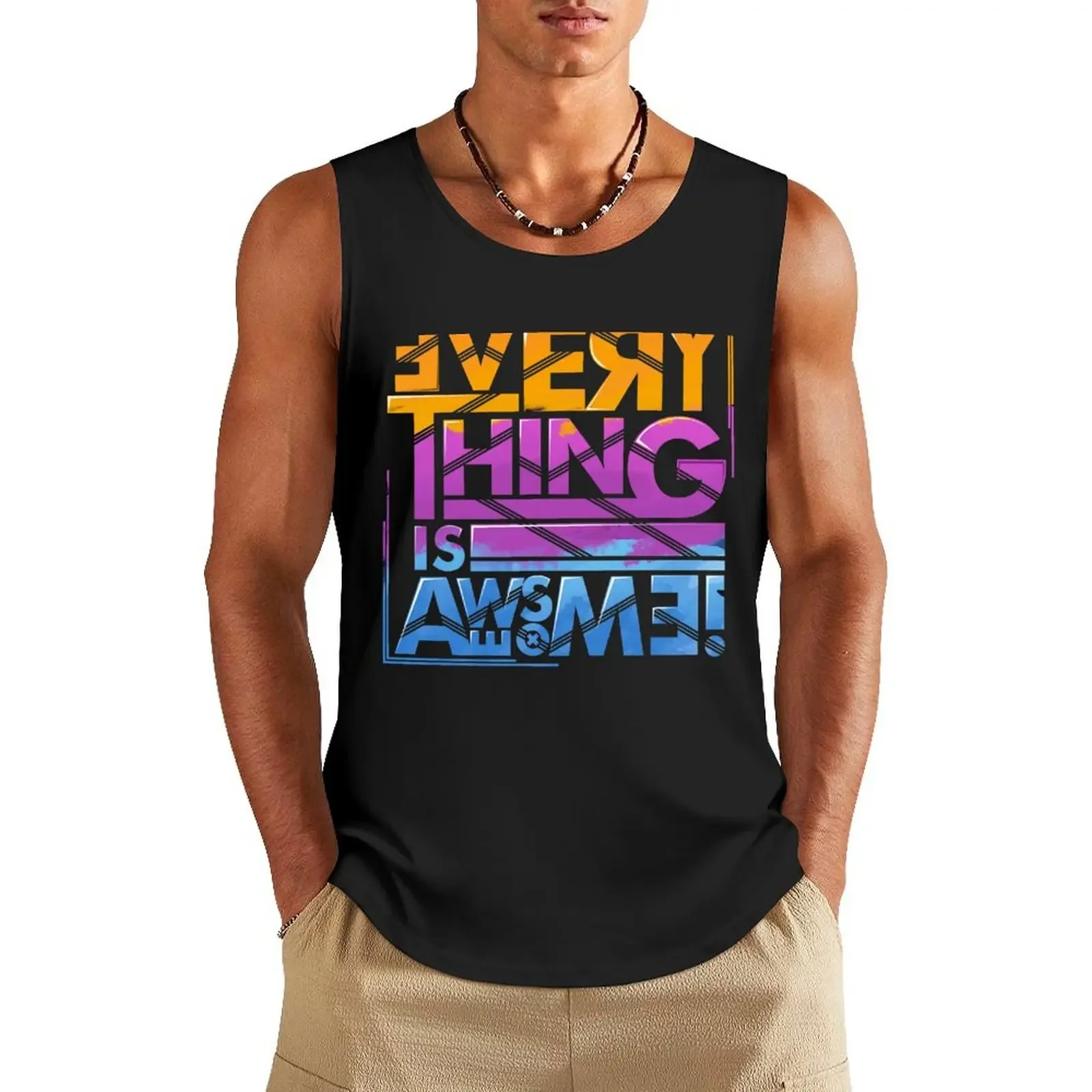 

Everything is Awesome Tank Top Bodybuilding shirt sports t-shirts for men