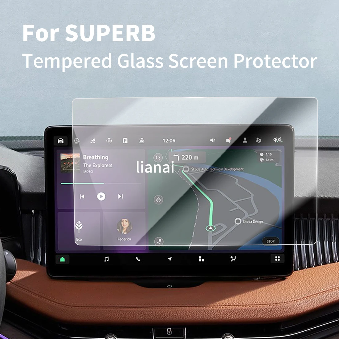 

Carplay Screen Protector Tempered Glass Protective Film Navigator Car Stickers Accessories For 25 skoda SUPERB