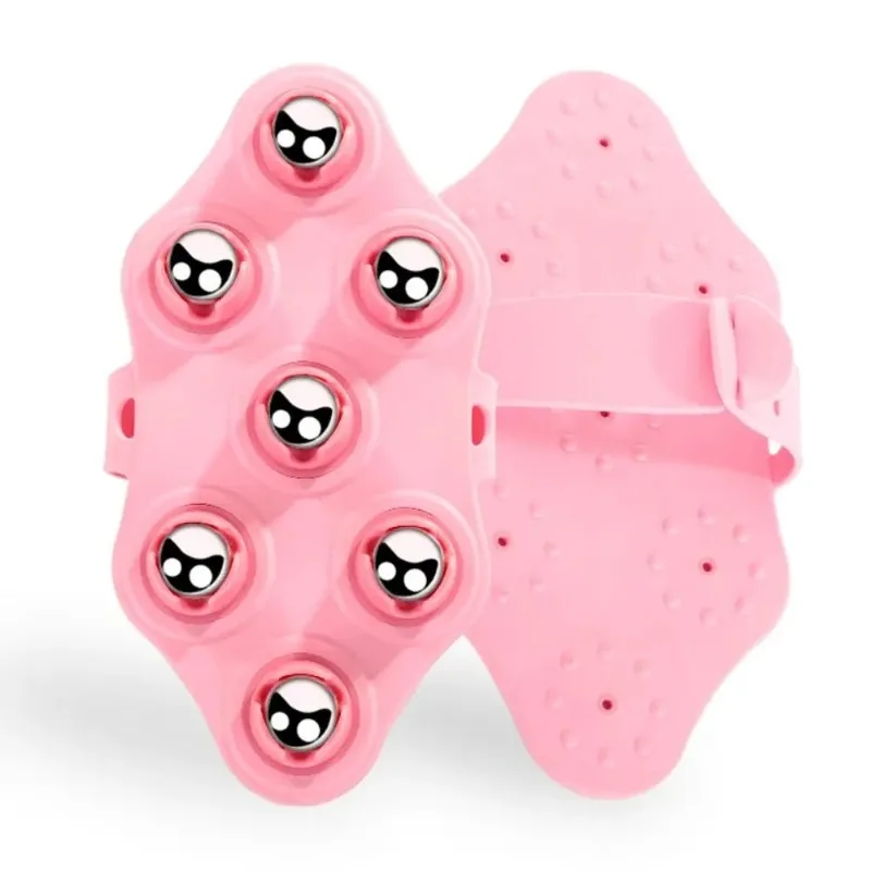 

1 PC handheld steel ball massage roller muscle relief massager, seven ball massager calf roller tool ball massager