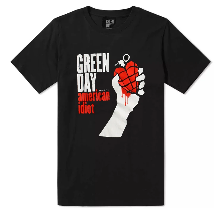 

Новая мужская хлопковая одежда в стиле панк с короткими рукавами Green Day Green Day Band, классическая футболка, приятная для кожи и дышащая