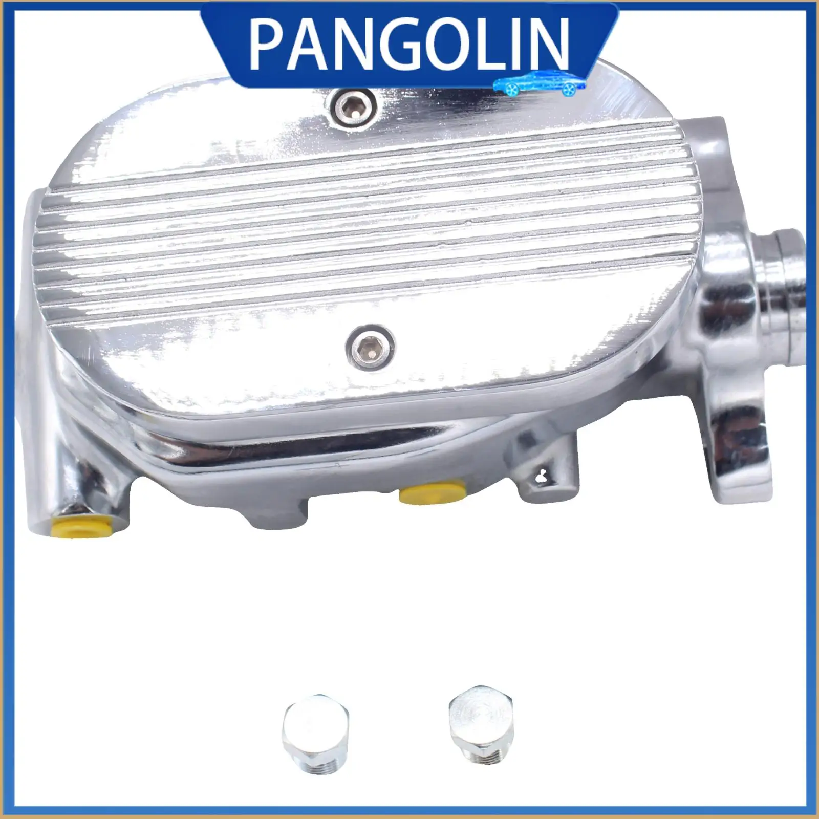 

PANGOLIN Chrome Flat Brake Master Cylinder 1" Bore 9/16" & 1/2" Ports Dual For GM Corvette Truck Work with Booster disc drum
