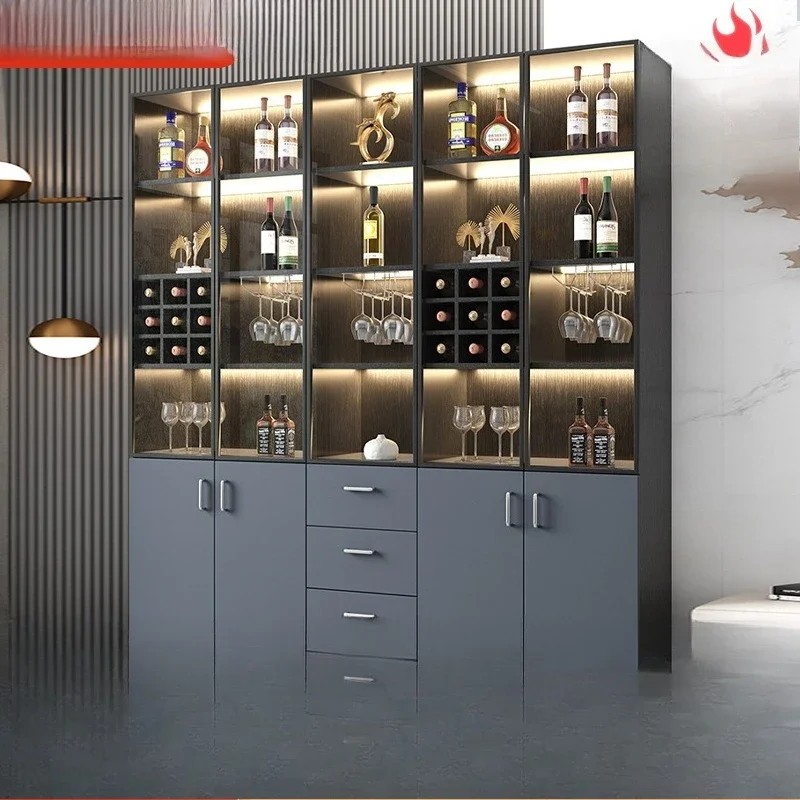 خزانة مشروبات زجاجية، غرفة معيشة على الحائط، خزانة مشروبات حديثة وبسيطة وفاخرة ببابين، جانب طعام منزلي