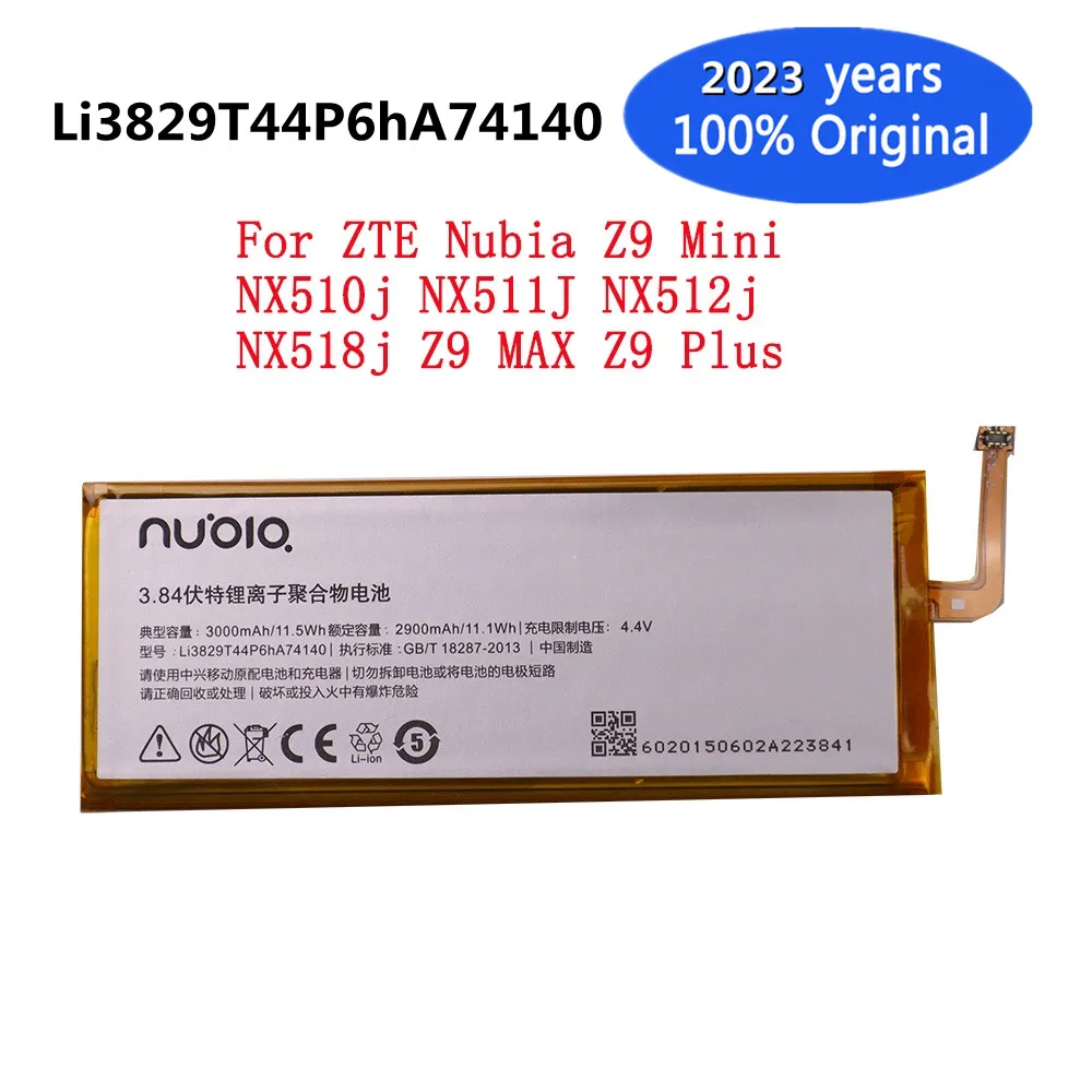 2023 years 100% Original 3000mAh Li3829T44P6hA74140 For ZTE Nubia Z9 Mini NX510j NX511J NX512j NX518j Z9 MAX Z9 Plus Battery