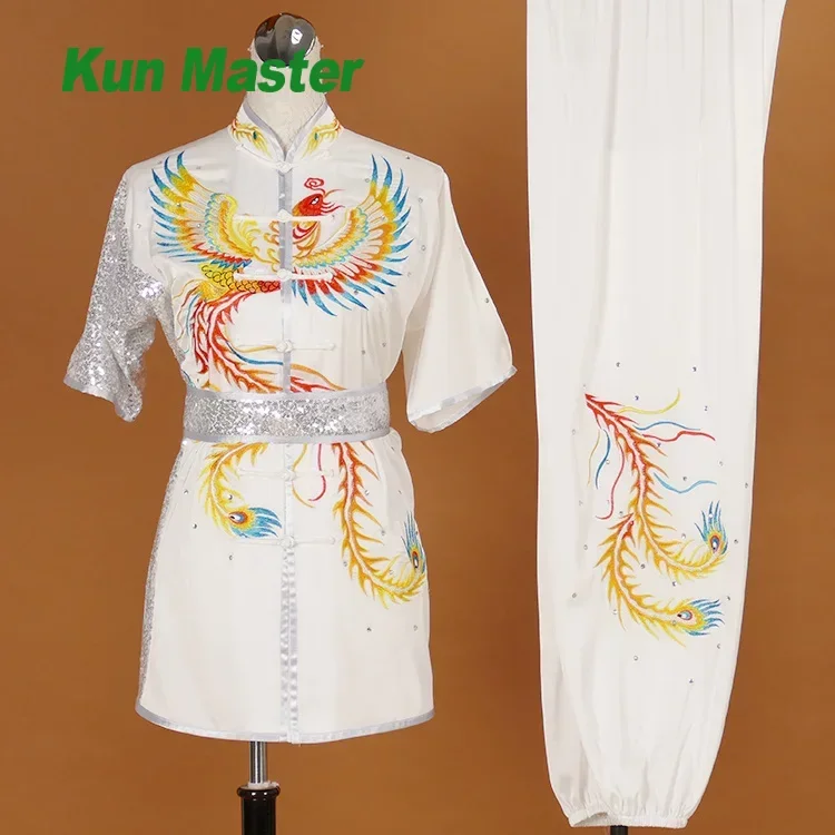 

Custom Made Competition Kung Fu Uniform Tai Chi Wushu Performance Clothing Women Men Child Phoenix Embroidery 2022 New Style