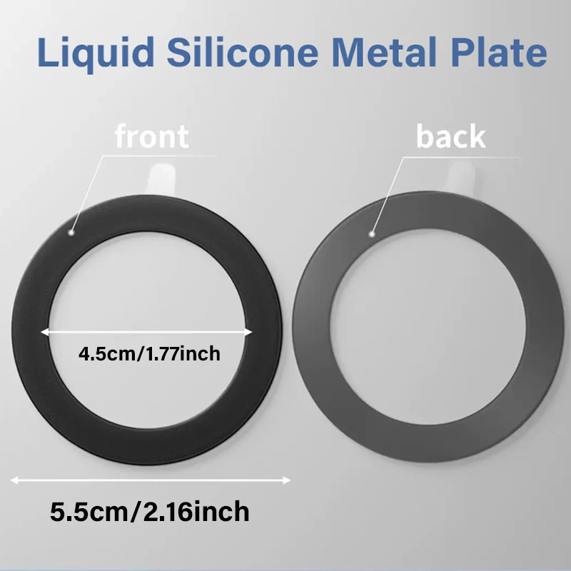 3/5 Stück Universal Ultradünner Silikon-Aufkleber Metallplatte für Magsafe Handy Eisenplatten-Patch für iPhone 17 16 Pro Samsung – Detail 2