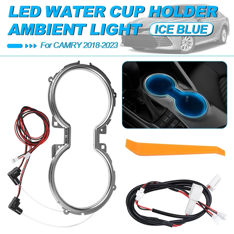 

Car LED Cup Holder Atmosphere Lights Interior Decorative Ice Blue Lamp For Toyota Camry 2018-2023 Car Interior Lamp Accessories