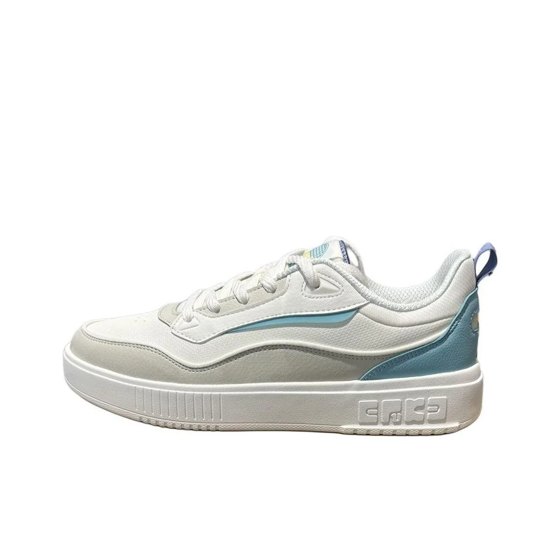 Erke Slip Resistant Cushioning Slip Resistant Cushioning Low top Skateboard Shoes Men's White Blue 11124201223-005