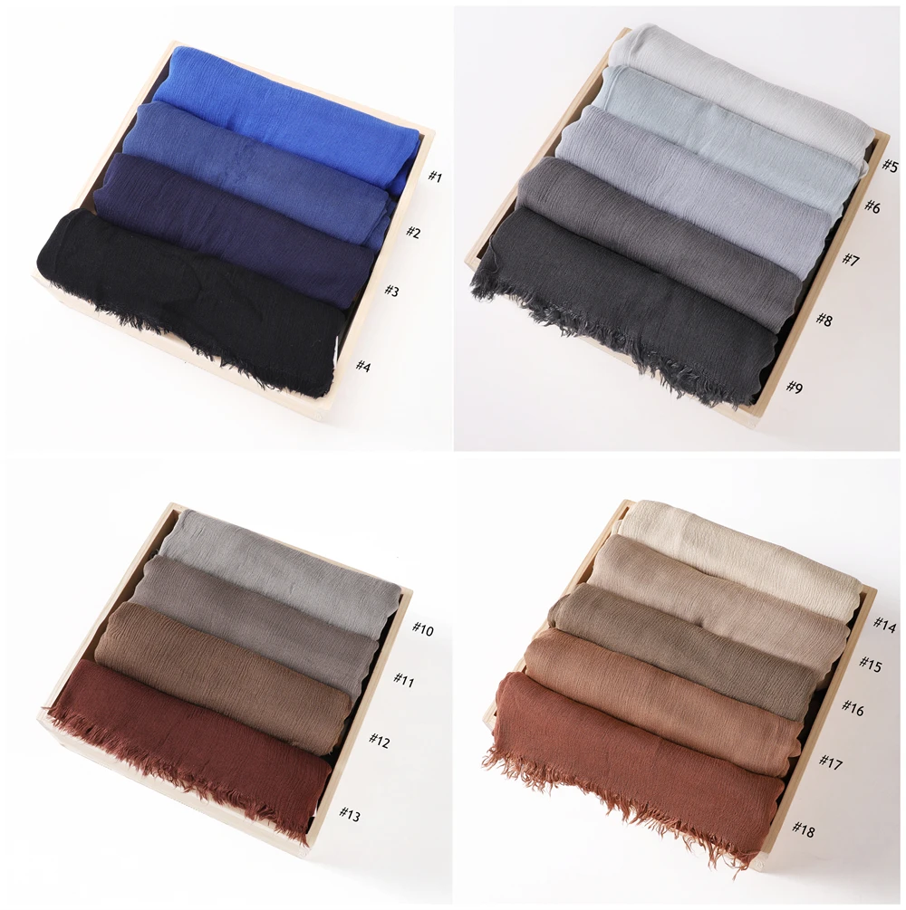 جديد 100% رايون الحجاب وشاح المرأة شالات إسلامية التجعيد الحجاب يلتف فام Musulman Headbands العمائم الإسلامية باندانا Bufandas