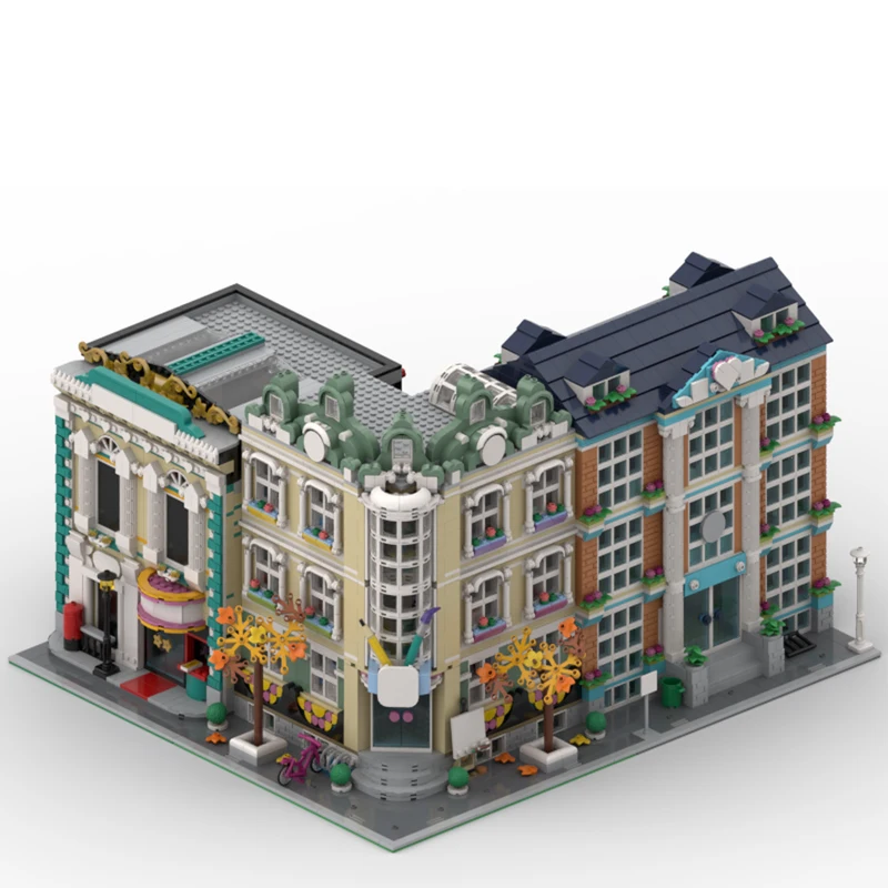 NEW 2264PCS City Hot Selling Street View Moc Modular Art School Corner model DIY creative ideas Child Toy Gift Blocks MOC-41711