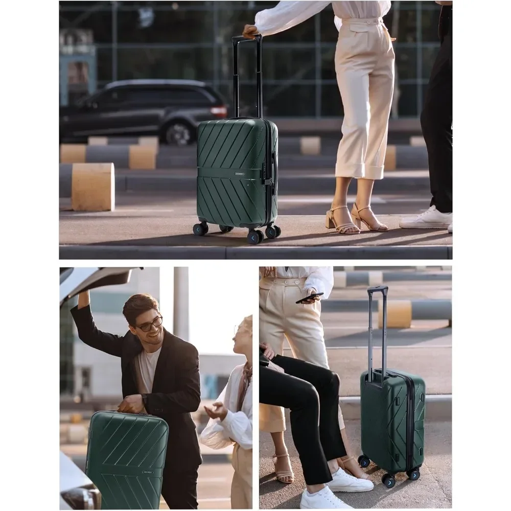 

A suitcase,Carry On Luggage 22x14x9 Airline Approved With TSA Lock, 1OO% Polycarbonate Hardside Luggage with Spinner Wheels