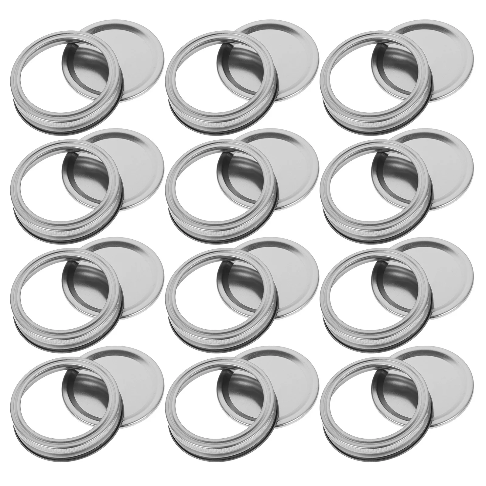 

12 set Jar Lids With Rings Wide Mouth Metal Sealing Caps For Mason Jars Leakproof Replacement Canning Lids Reusable Tinplate