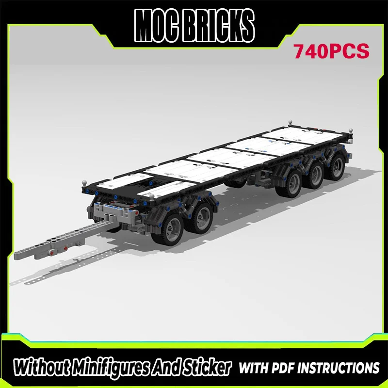 

City Car Model MOC Building Bricks Classic Flat Deck Trailer Modular Technology Gifts Holiday Assemble Children Toys Suit