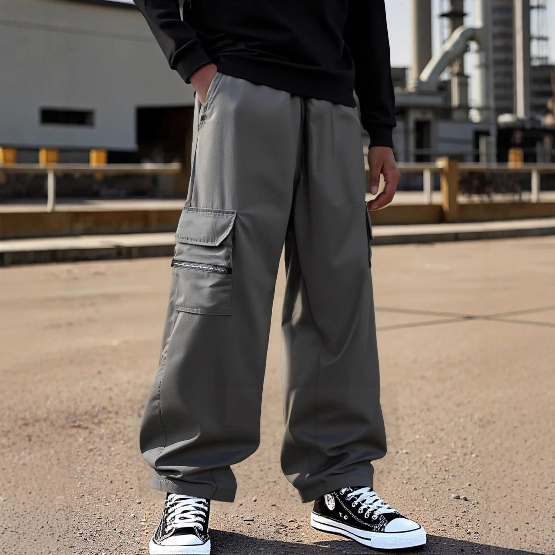 

Осень 202, мужские спортивные штаны, мешковатые беговые штаны, хлопковые корейские нейтральные свободные уличные брюки для бега, фитнеса, спортивные брюки для бега, мужские