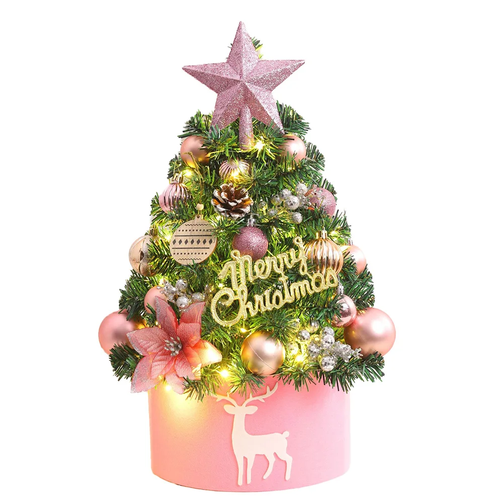 Mini ChristmFor as Tree for SmFor all SpFor aces Cozy HolidFor ay Decor with Colorful OrnFor aments For and Twinkling Lights