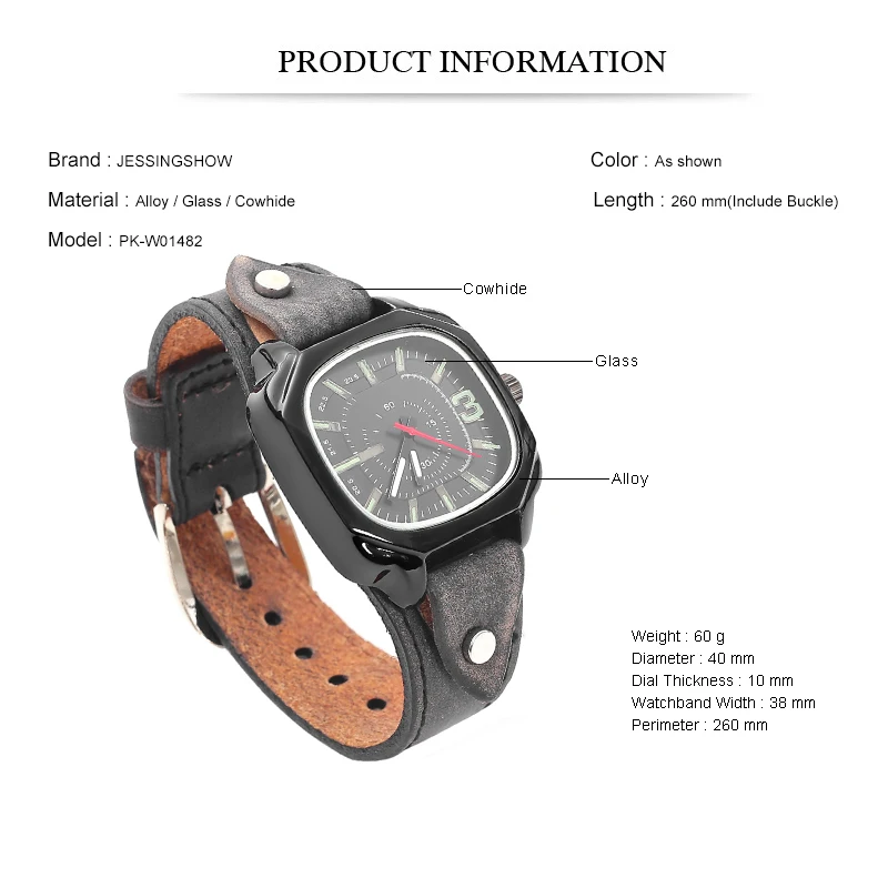2025 Vintage Men's Quartz Watch with Genuine Leather Strap and Square Dial Clock Casual Wristwatch for Men - Image 3