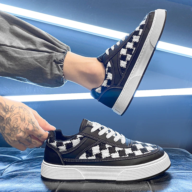 

Новая осенняя тканевая стильная креативная сетка с цветными блоками, удобная и износостойкая спортивная модная повседневная обувь для доски