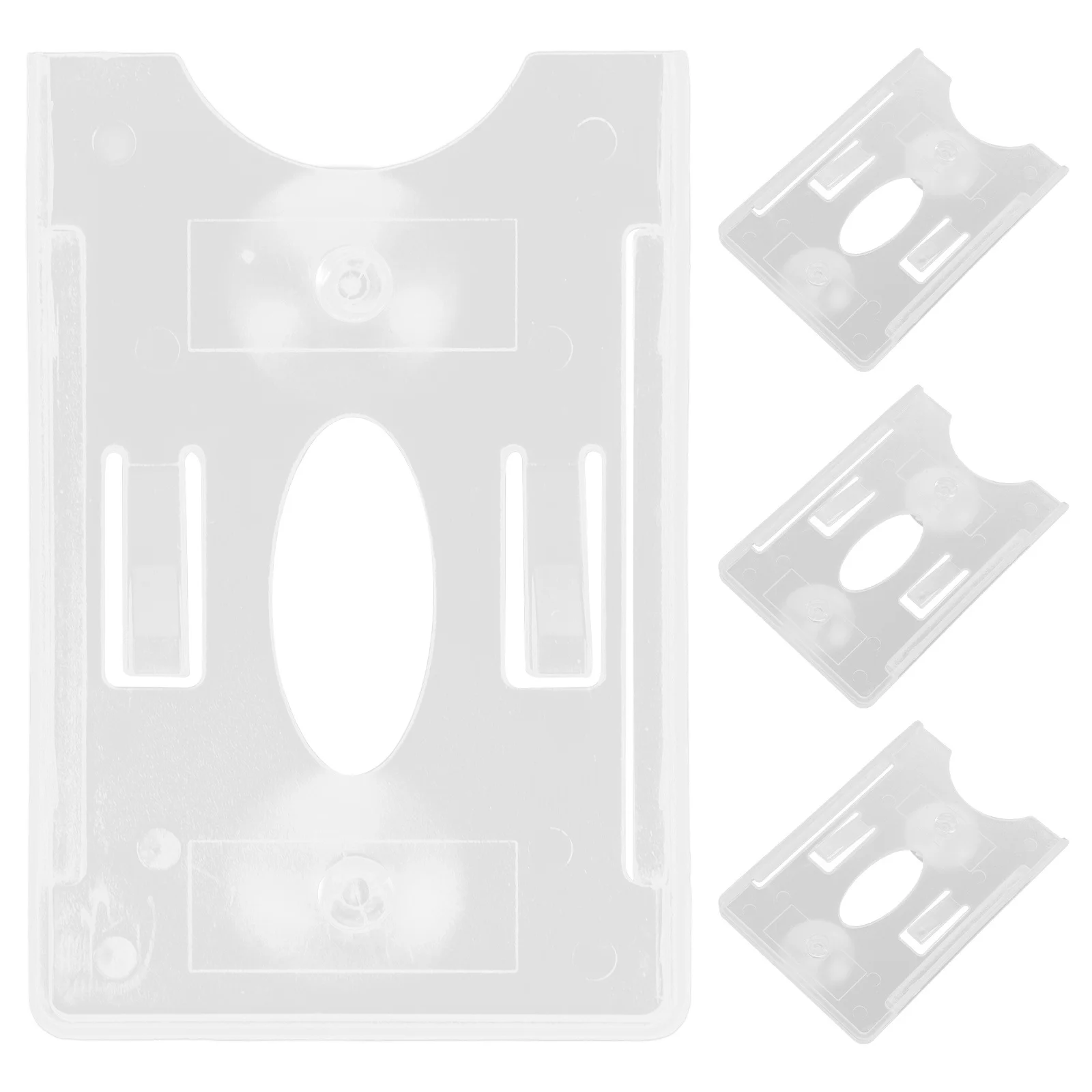 

4pcs Clear Plastic Id Badge Holders Sturdy Windshield Card Mounts For Car Parking Permit Truck Accessories Transparent Ticket