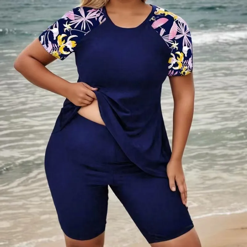 Plus Size Badeanzüge Frau zweiteilige Surf Bade bekleidung Sport Beach wear Badeanzug mit hoher Taille Pool Frauen Badeanzug