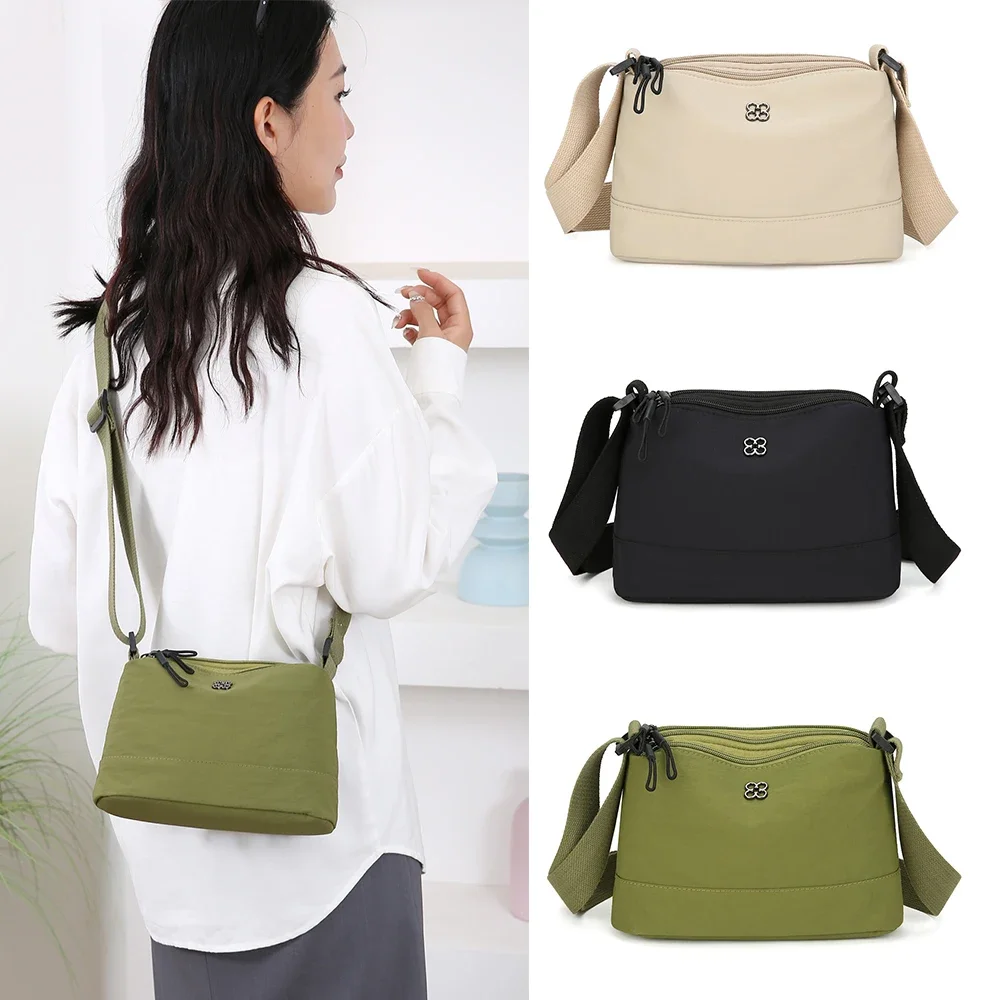 

2025 Womens Shoulder Bag Large Capacity Crossbody Bag Multiple Pockets Casual Fashion Handbag Soft Nylon Travel Shopping Bag