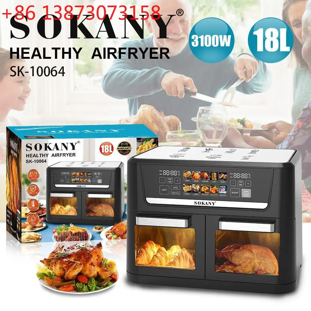 

Healthy Fryer Household 18L Double Pot Smart Touch Screen Visual Air Fryer