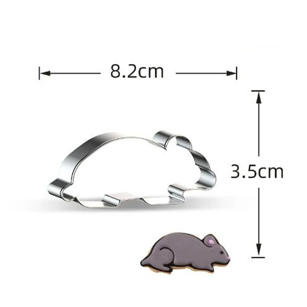 

1pcs patisserie reposteria Mouse Rat Metal Cookie Cutter Fondant Cake Decor Tool Plaste Mould Pastry Shop Cupcake Toppers Mold