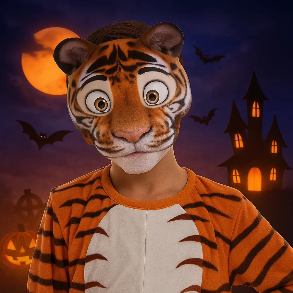 

Creative EVA Halloween Mask Leopard Party Props Animal Mask Half Face Cosplay Supplies Tiger Plush Mask Masquerade