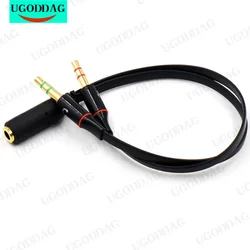 3.5mm Jack Stereo Audio Y-Splitter 2 Male To 1 Female Cable Adapter Microphone Plug For Phone Computer MP3 Player
