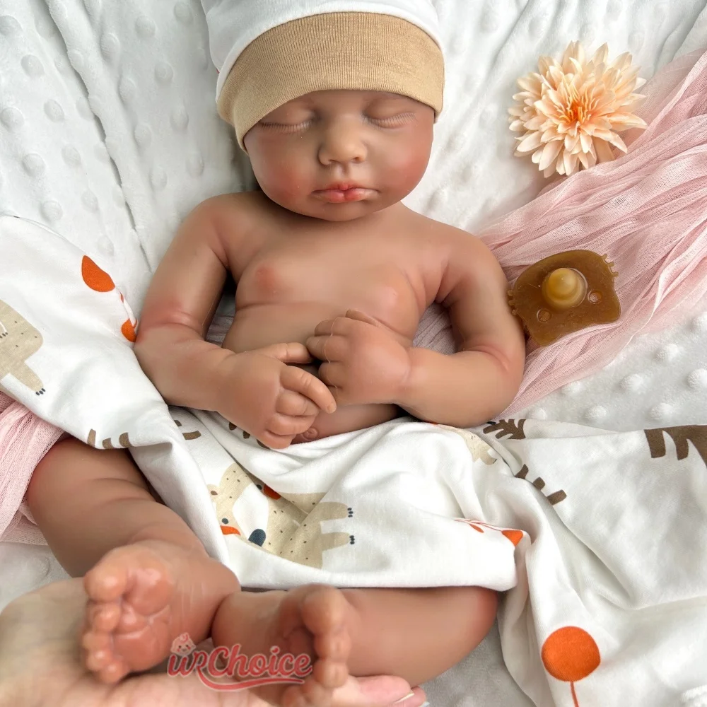 Muñeca de arte de boca abierta hecha a mano de la niña/niño Loulou renacido completo de silicona de 20" para personas mayores apoyo emocional o colección