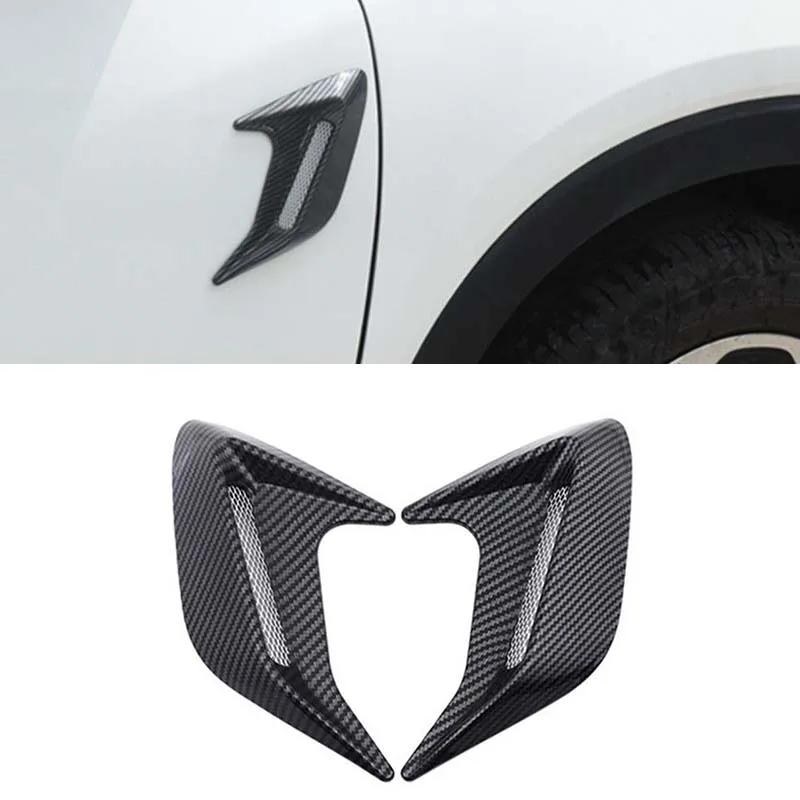 2 pegatinas 3D para ventilación lateral de coche, pegatinas de entrada de aire para guardabarros, pegatinas de ventilación lateral tipo aleta de tiburón, pegatinas decorativas para ventilación lateral de guardabarros de coche
