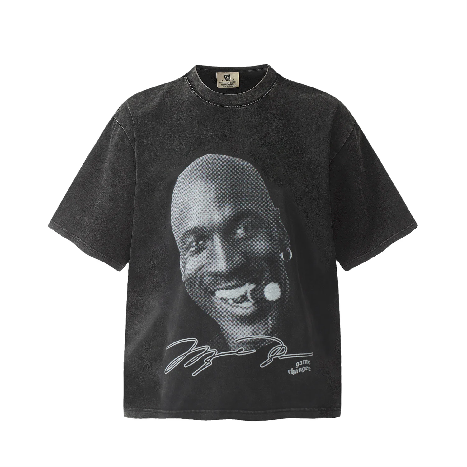 

Vintage Michael MJ 23 Big Face Portrait Digital Print Heavyweight Full Cotton Qualily High-Street Tops T-Shirtr For Me