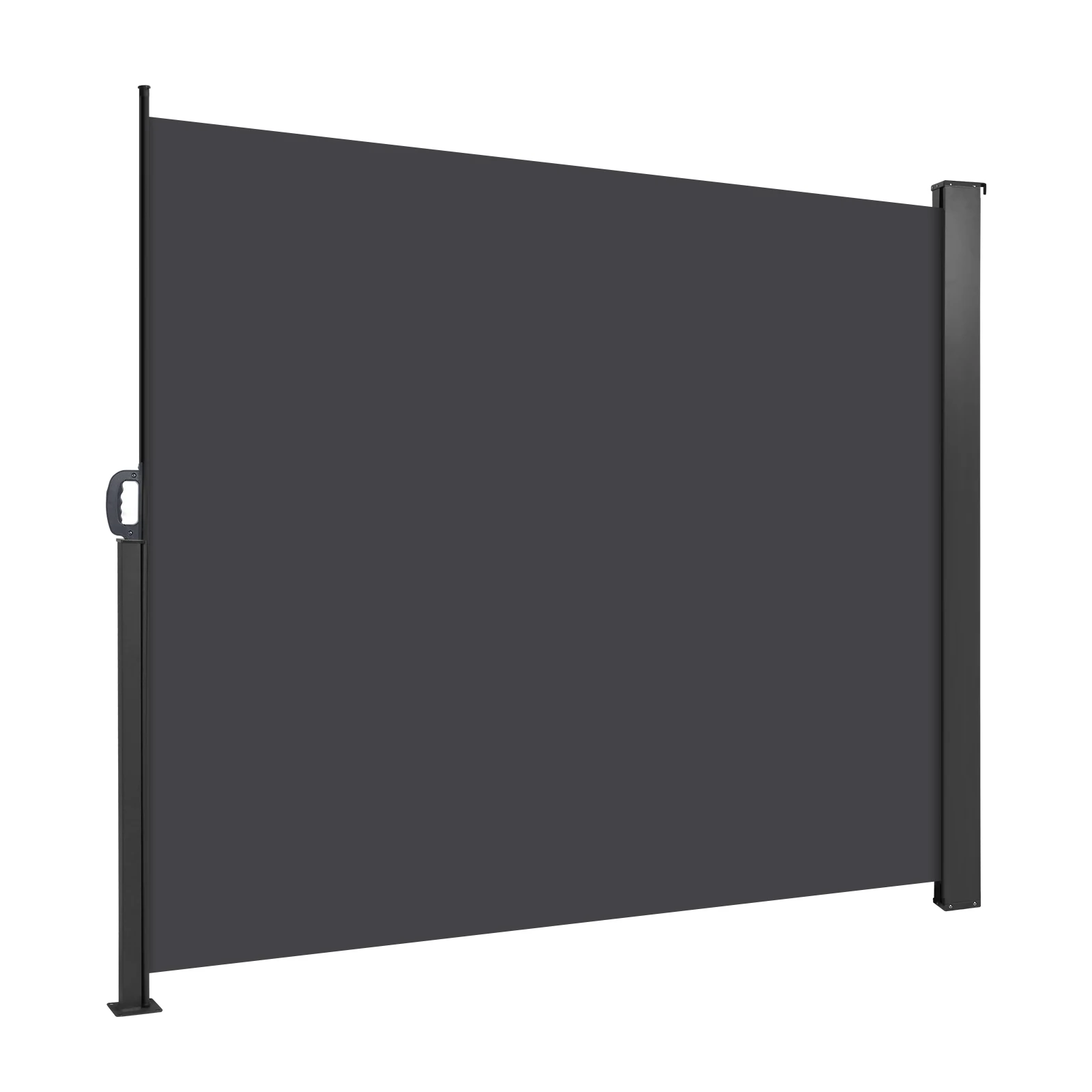 Retractable Side Awning Polyester Screen Folding Room Divider Fence Iron Base with PU Coating for Garden Backyard Terrace Indoor